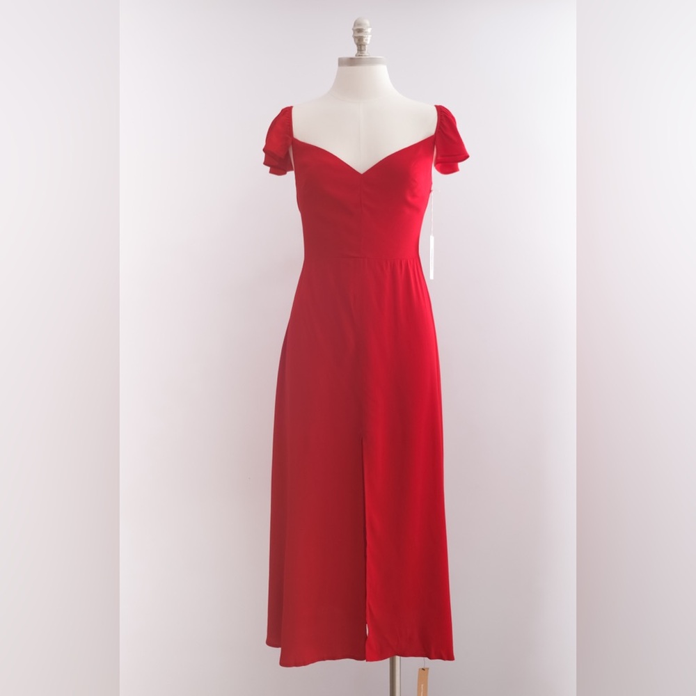 Reformation Baxley Dress in Cherry • US 4 • NWT - Picture 3 of 13